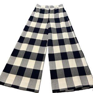 Roland Mouret Delano Stretch Boucle Check Trousers Navy White UK8 US4 IT40